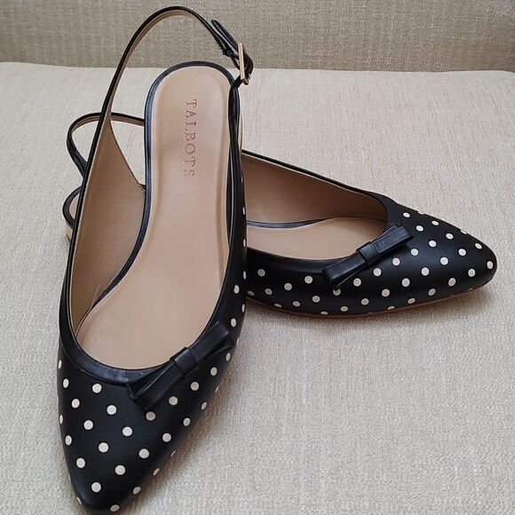Talbot's Edison Slingback Bow Flats - Dot Print - Picture 13 of 13